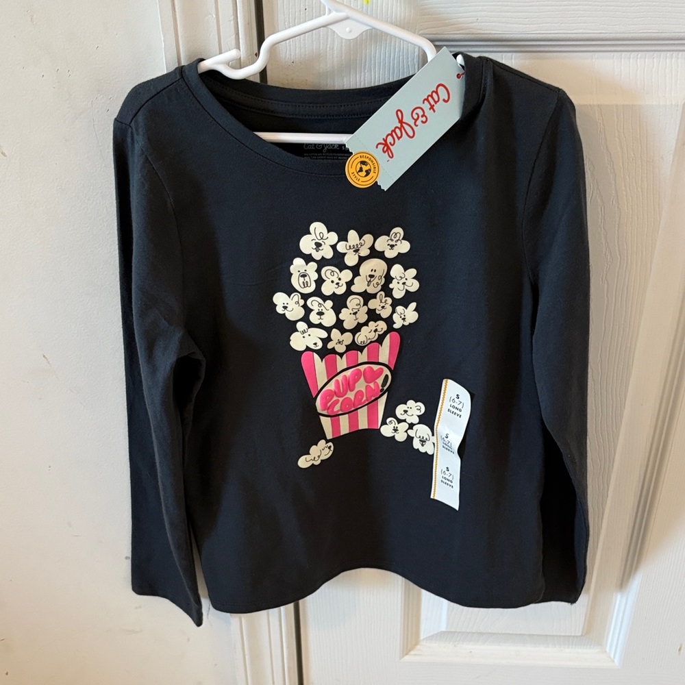Cat & Jack Charcoal Pup Corn Top